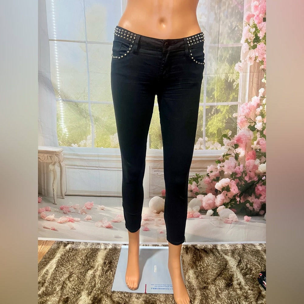 Guess Black Studded Ankle Jeans